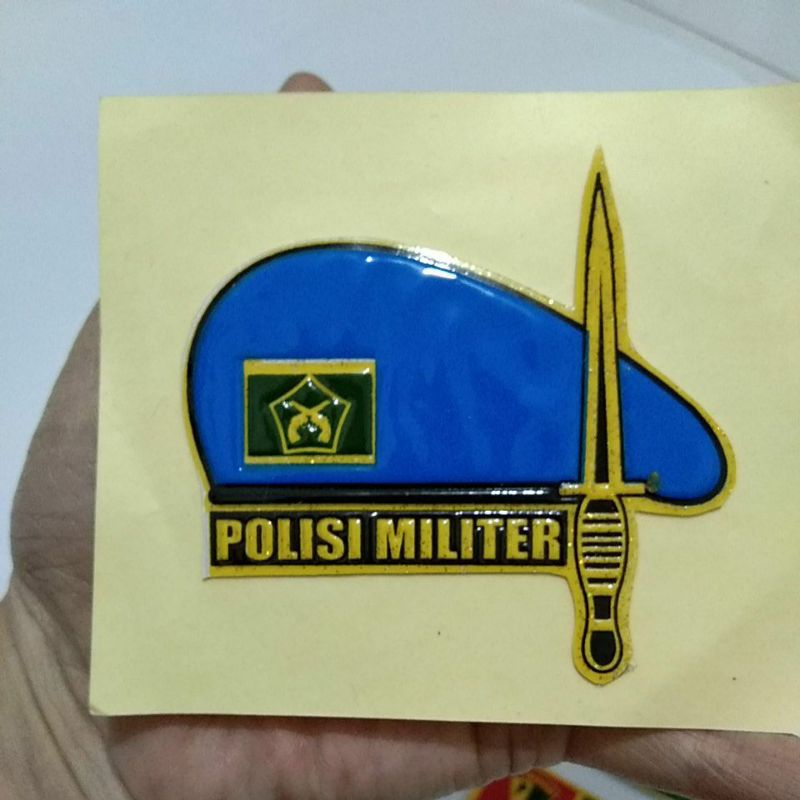 GILBERT ARMY STORE Stiker Polisi MIliter PM mobil Motor Bisa Ditempel Lekat Kuat Embos Timbul Terbaru