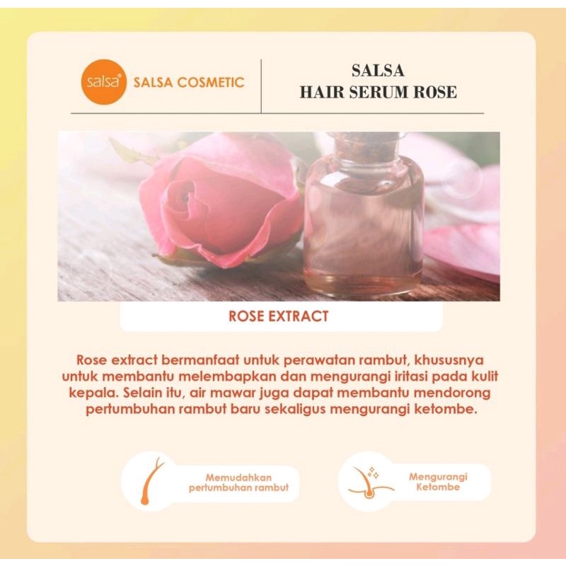 [BPOM] Salsa Hair Serum Rose Spray | Growth Hair Serum | Keratin Repair Hair Serum | Serum Rambut | Hijab Friendly 80ml