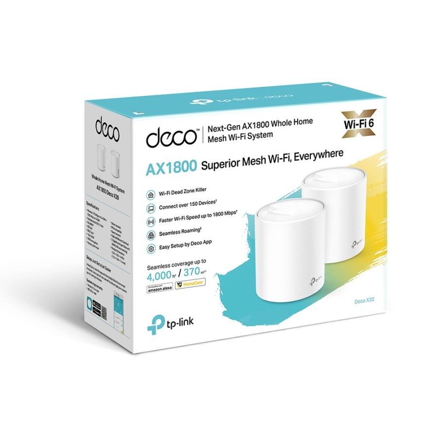 TP - Link AX1800 Whole Home Mesh Wi-Fi 6 System - Deco X20 (2-Pack)