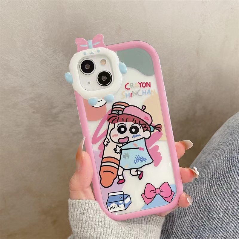 Ins Case Motif Crayon Shin-Chan Untuk iPhone 14 14pro 14Plus 14prm 13 13pro 13pro 13prm 11 6splus 7Plus 8Plus Xr XS 13 12pro Max