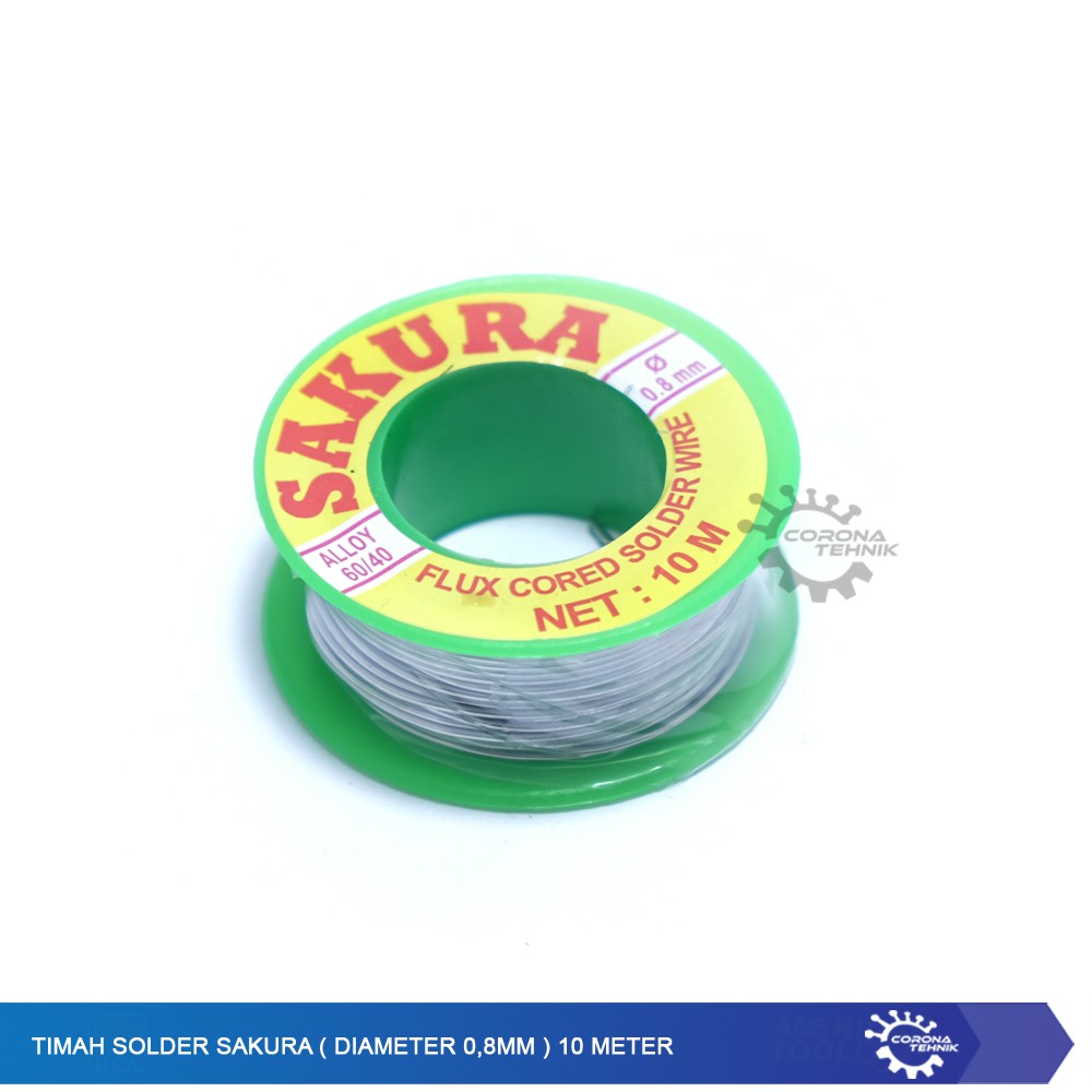 Timah Solder Sakura ( Diameter 0,8mm ) 10 Meter