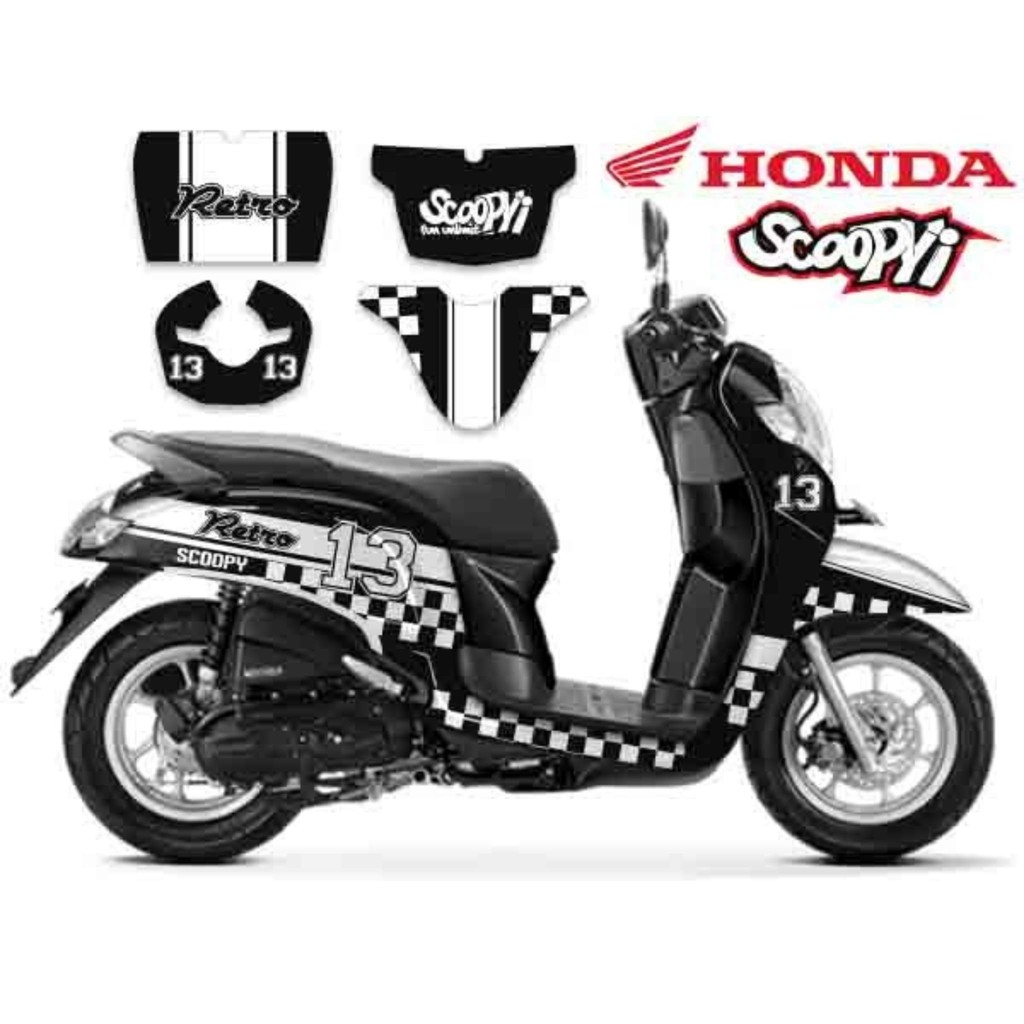 Decal Stiker Dekal Sticker Motor Honda Scoopy Retro Shopee Indonesia