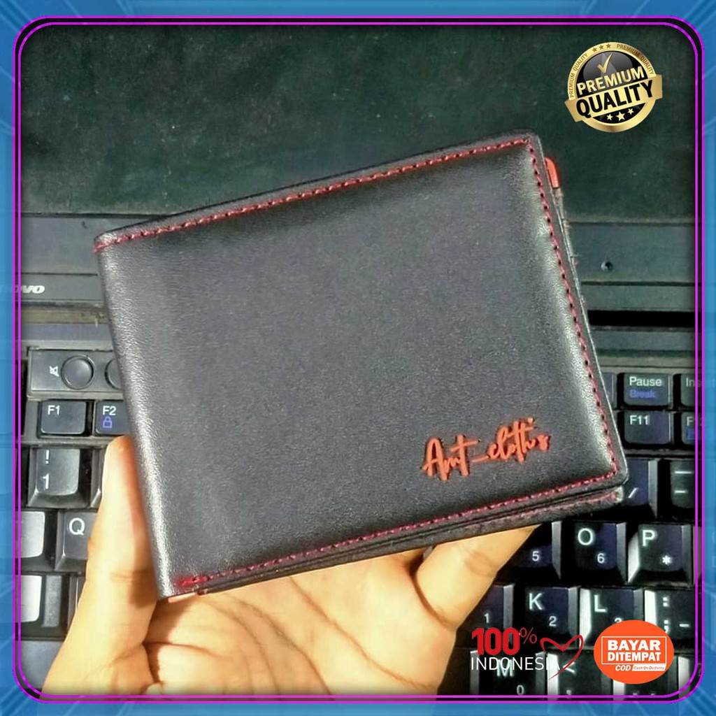 [kasual] Dompet kulit sintetik distro Cowok pendek Kartu bayar di tempat