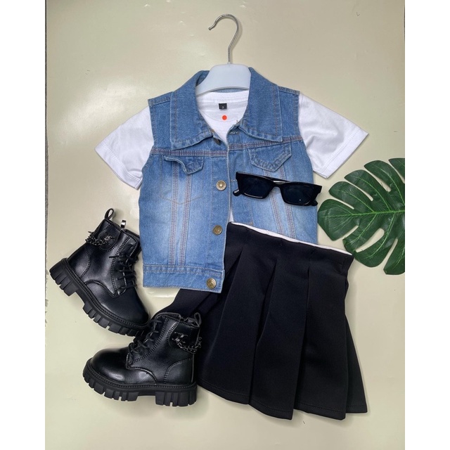 Kanaya set (Rompi jeans) Premium