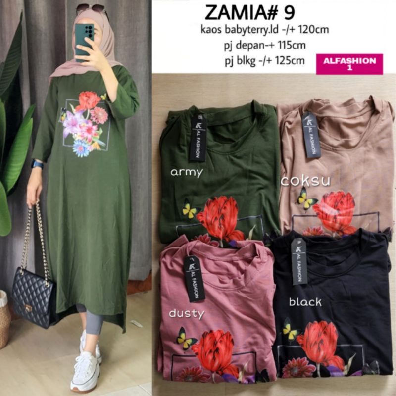 ZAMIA #9 LONG TUNIK JUMBO // kaos babyterry // Bisa Cod