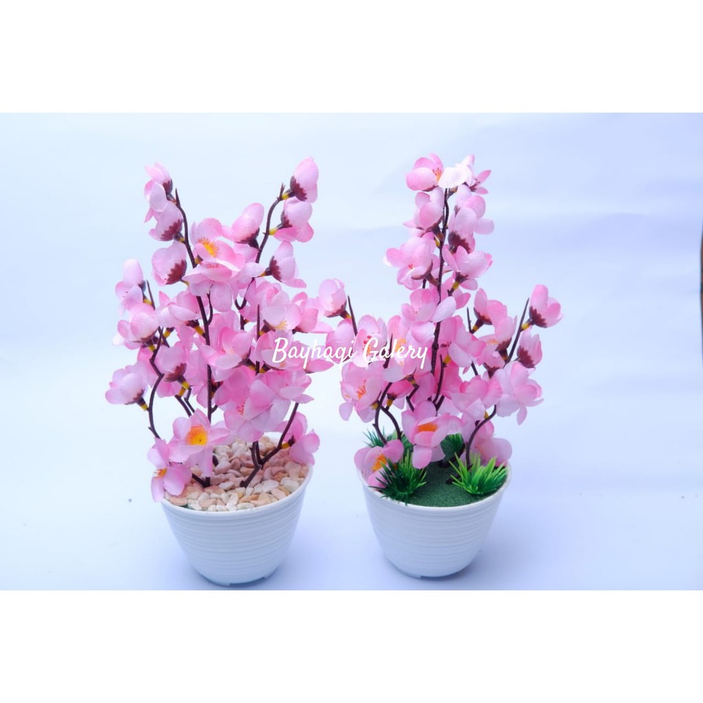 BUNGA SAKURA RIMBUN IMPORT MURAH D10 // BUNGA HIAS SAKURA // BUNGA ARTIFICIAL// BUNGA DEKORASI RUMAH-Pink