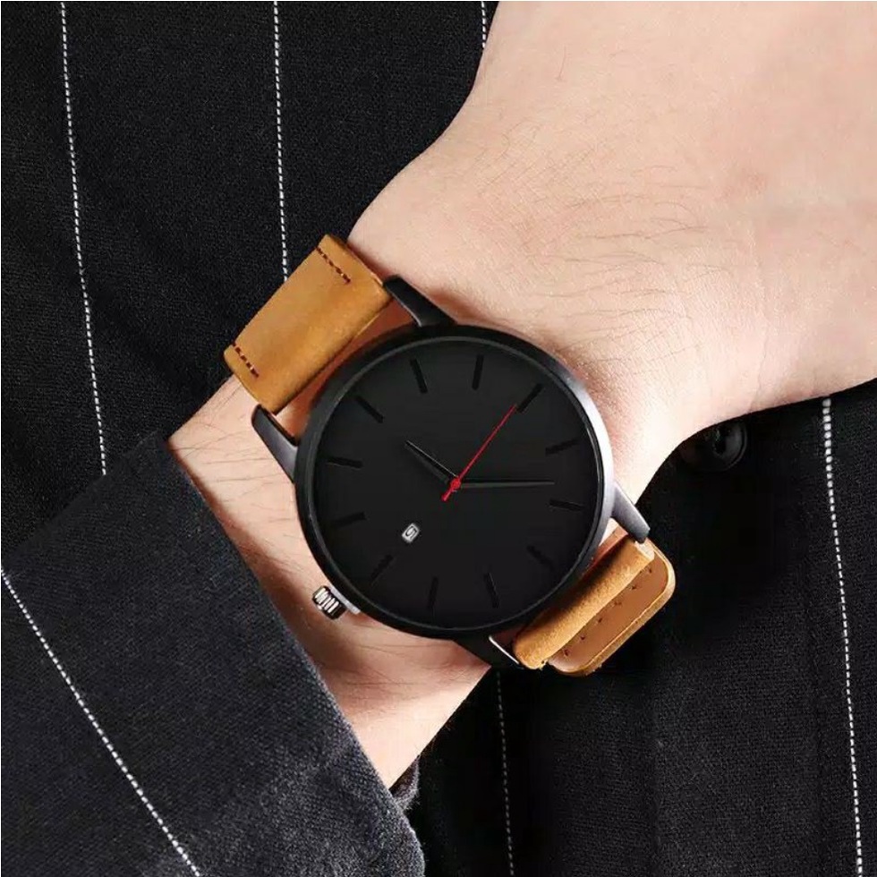 Jam Tangan MILENIAL ada Tanggal kalender Casual Korea Fashion Watch Pria Wanita Unisex