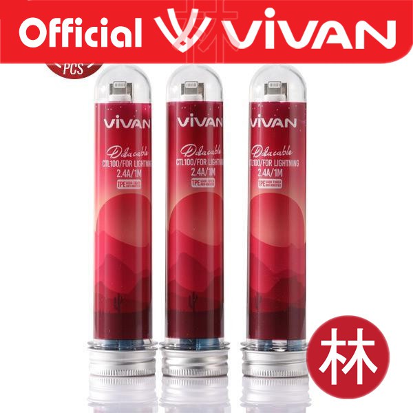 Vivan CTL100S Upgraded 1M Flat Lighting Mini Tube Data Cable for iPhone New CTL100