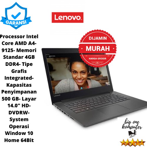 LENOVO IP 130-14AST-00ID A4 9125 4GB 500GB Radeon R3 Win10