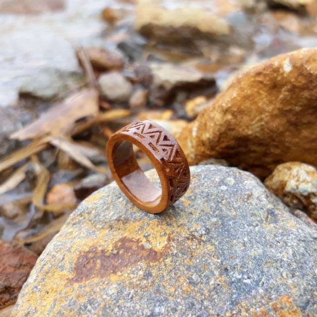 Acesories Cincin kayu jati hand made ukir