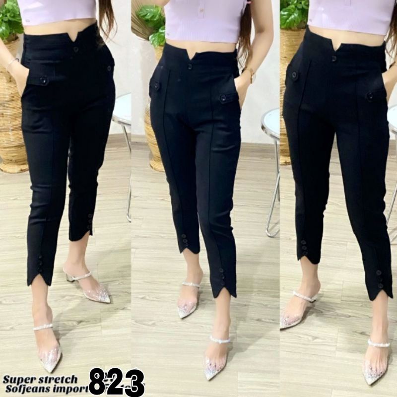 Celana Panjang Wanita SoftJeans Super Stretch Khusus Hitam