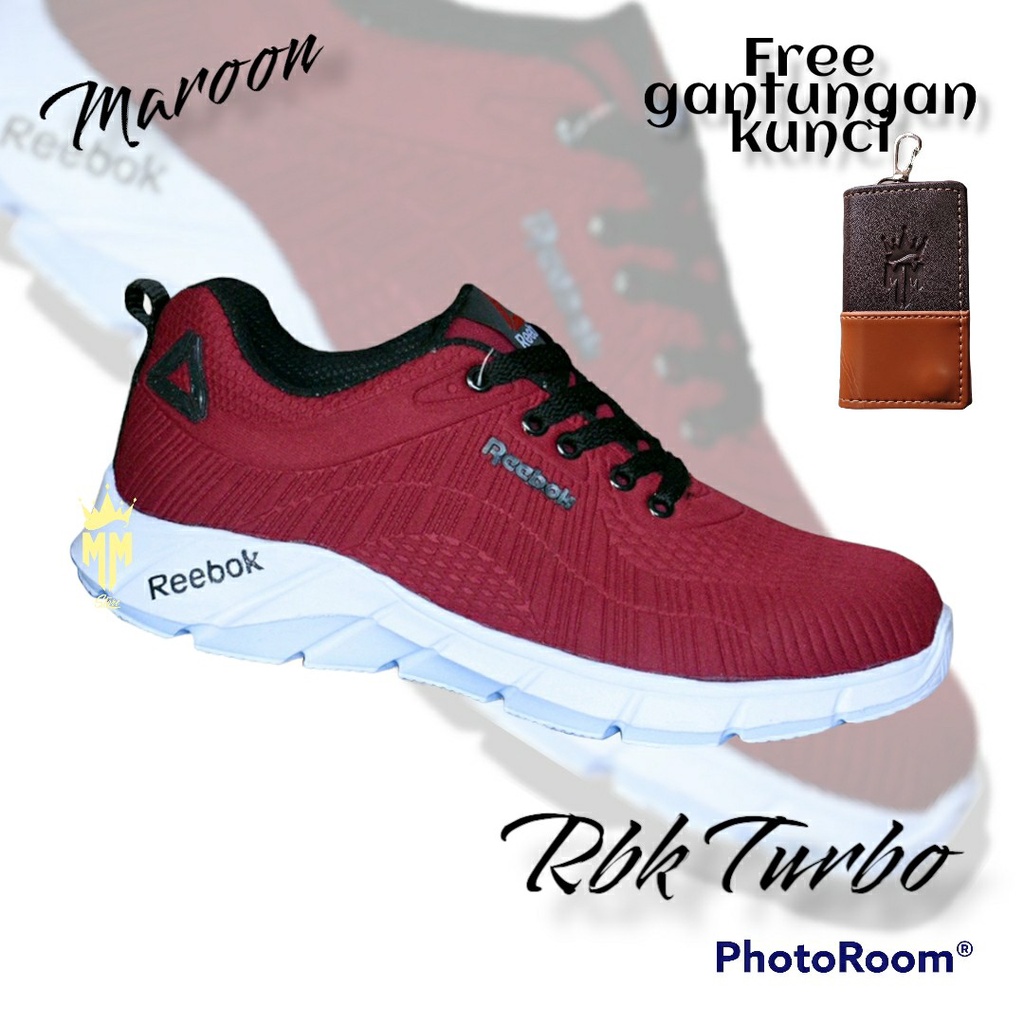 Sepatu sneaker pria/wanita Rbk Turbo beli 1 gratis 1 gantungan kunci mobil/motor elegan