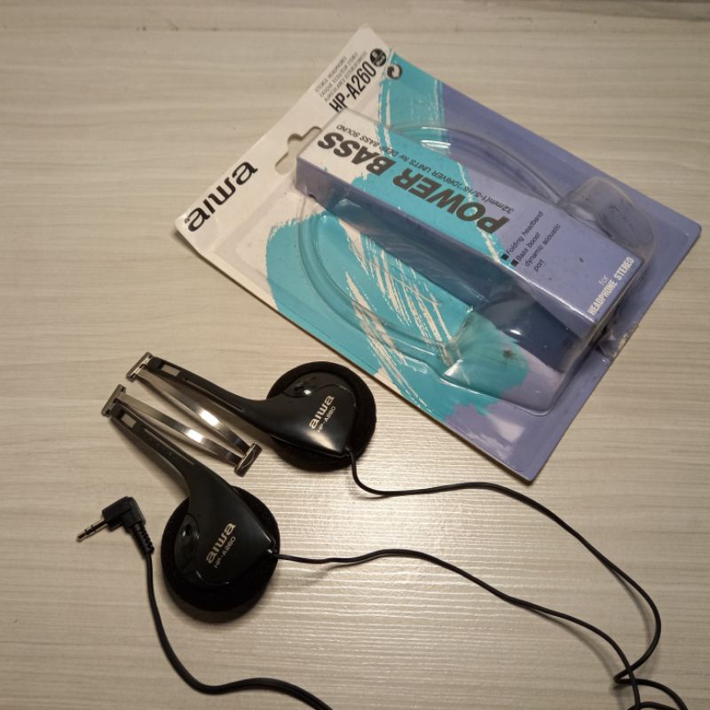 Headphone Retro Aiwa Powerbass (NOS) (Baru Stok Lama Cocok) untuk Walkman