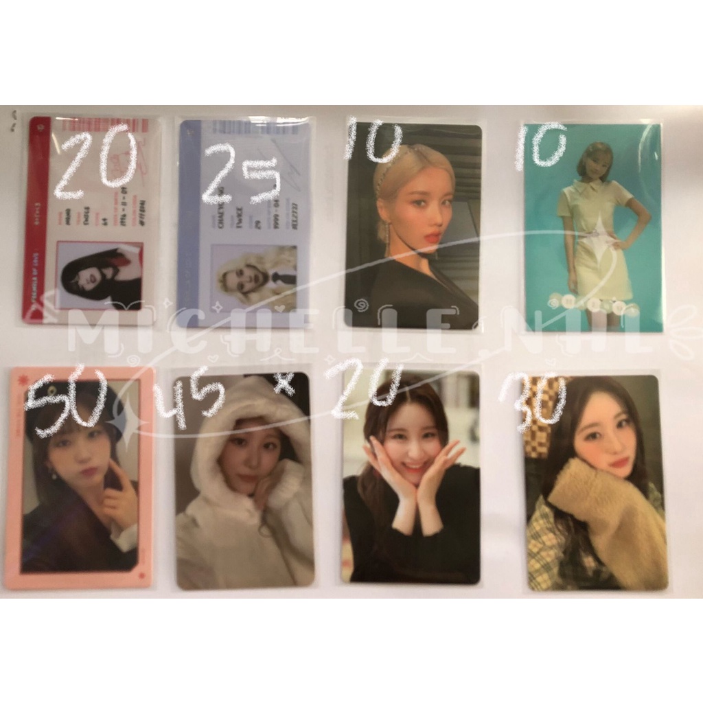 TWICE Momo Chaeyong Tzuyu IZONE Chaewon Chaeyeon Eunbi Chaewon Photocard ID Card AR