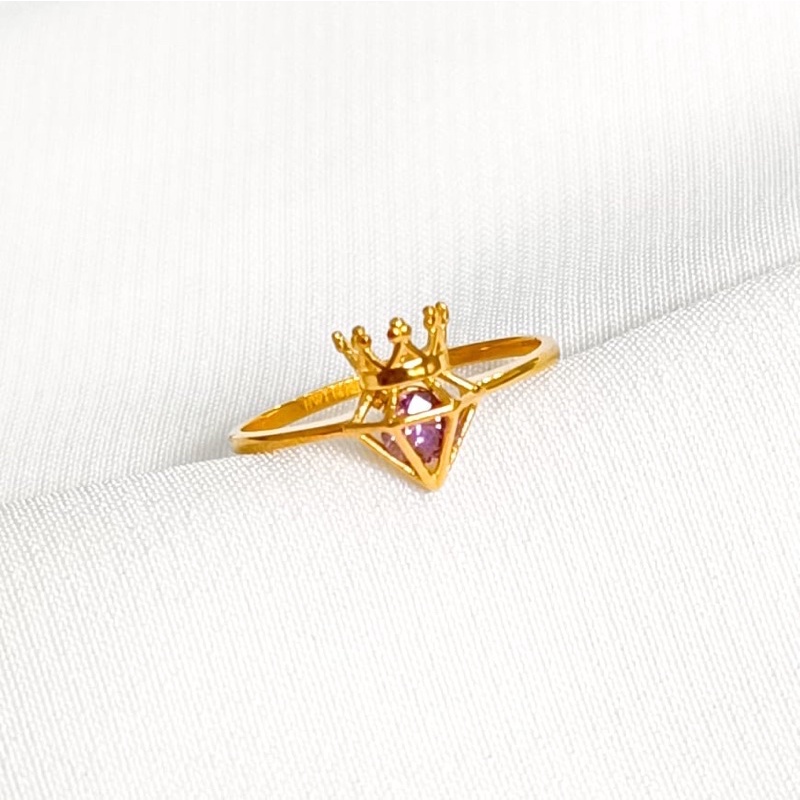 cincin model kekinian model mahkota emas asli kadar 875