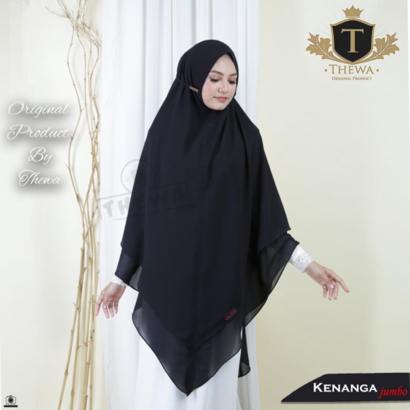 Khimar jumbo non pet / thewa kenanga tali jumbo / bergo tali jumbo / bergo ceruty babydoll jumbo / h
