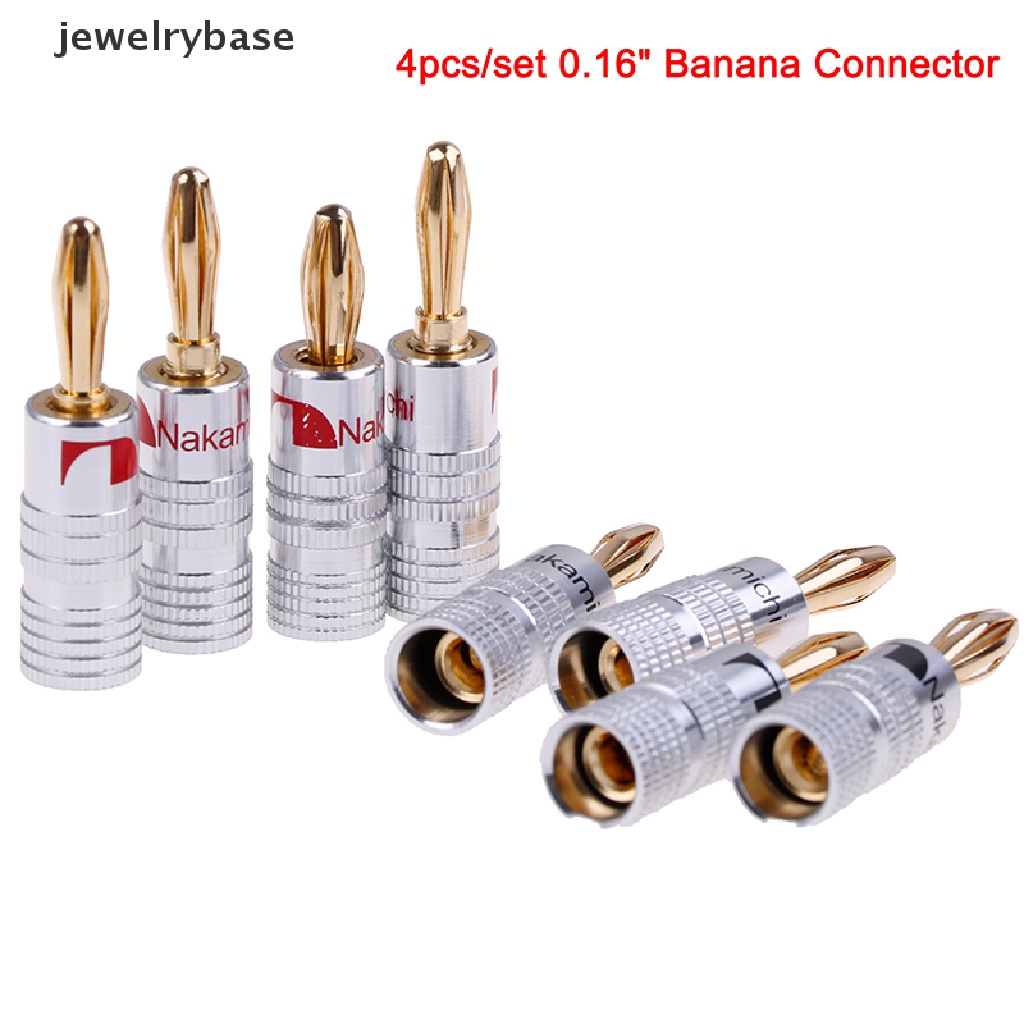 4 Pcs 2 Pasang Konektor Jack Audio Speaker Lapis Emas 24K  Butikan Butik