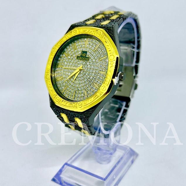 CREMONA Jam Tangan Fashion Laki-Laki Analog - Motif Batik, Import, dan Mewah, Cocok untuk Cowok Pria Keren