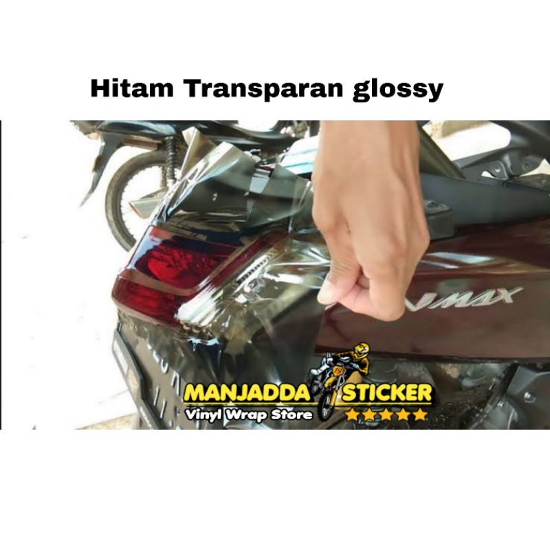 Stiker lampu skotlet headlamp hitam transparan smoke 60% 80% untuk motor mobil