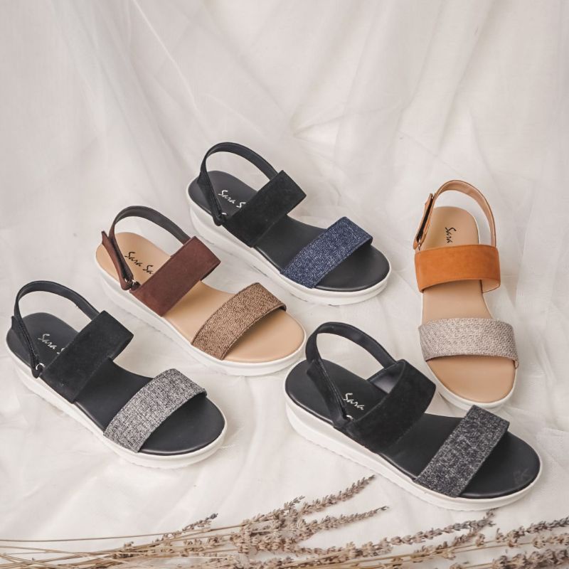 sandal wedges wanita sarasara bellina/sendal sarasara bellina wedges