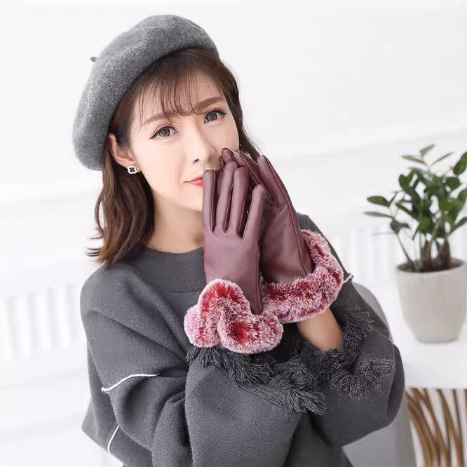 Sarung tangan bulu musim dingin dewasa touch screen gloves winter