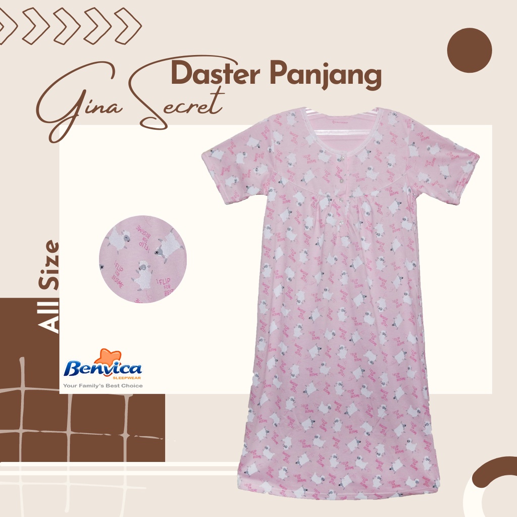 BAJU TIDUR DASTER PANJANG LONG KAOS GINA SECRET ADEM BANYAK MOTIF