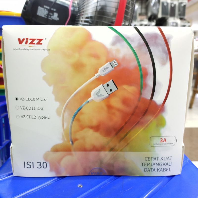 Kabel Data Vizz CD12 Tipe C / USB C 3A Fast Charge / Fast Charging 100CM