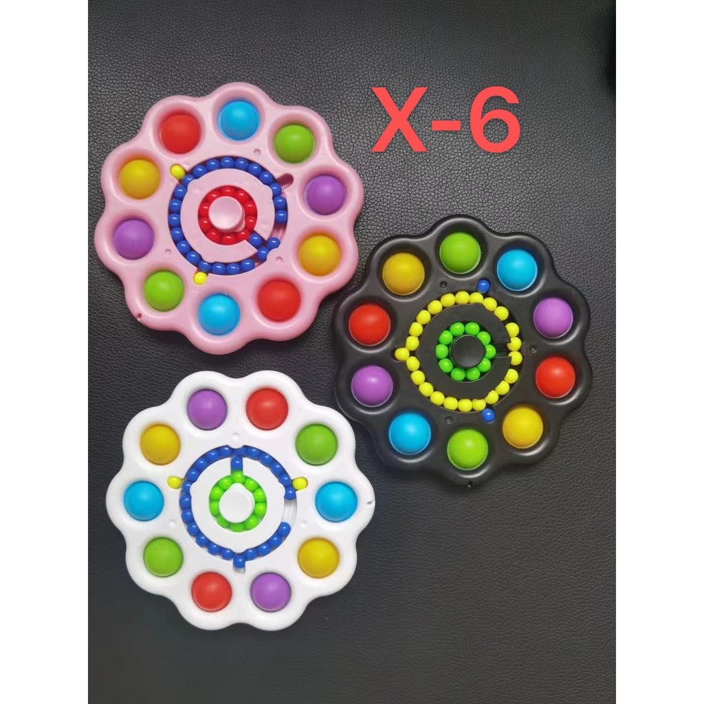 Mainan Pop it Fidget Spinner pop it push viral Fingertip Spinner-10 POP X-6