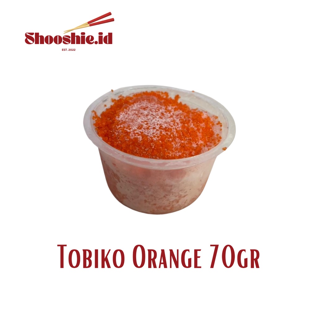 

Tobiko Orange 70gr Premium / Flying Fish Roe Halal 70 Gram / Telur Ikan Terbang Kualitas Premium