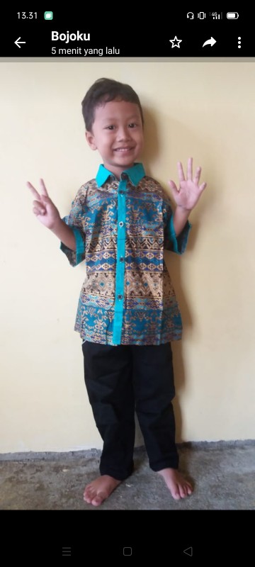 Batik Anak Cowok Hem Size M L Xl Anak Cewek Dress Size M L Xl Xxl Batik Pekalongan