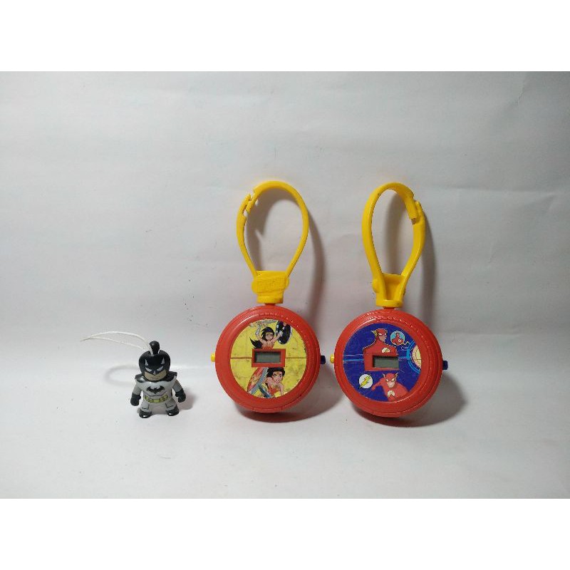 Flash Wonder Woman Justice League Dc Comics Stopwatch Happy Meal Mcd Batman Ganci Keychain Toys Rare