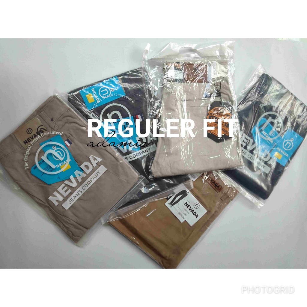 REGULER Celana Chino Reguler fit Standart Basic Lurus Longgar Bahan Melar Nyaman Buat Gerak