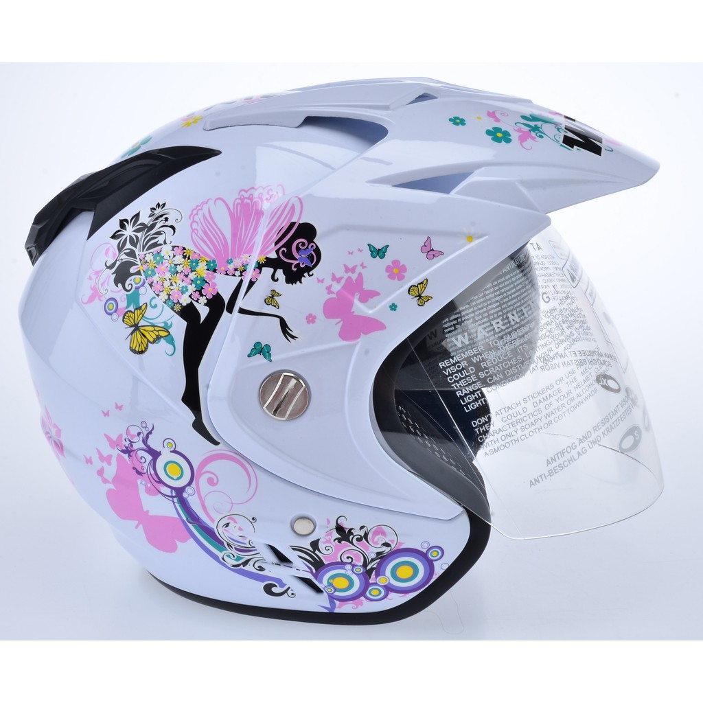 [COUPLE HELM DEWASA] WTO Helmet Impressive - Spectra - Candy Red + Pixie - Putih