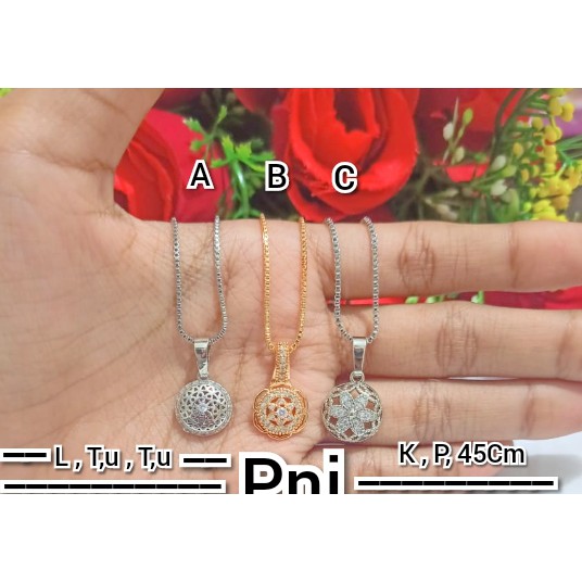 Kalung Dewasa Plus Liontin Permata Bulat (COD)