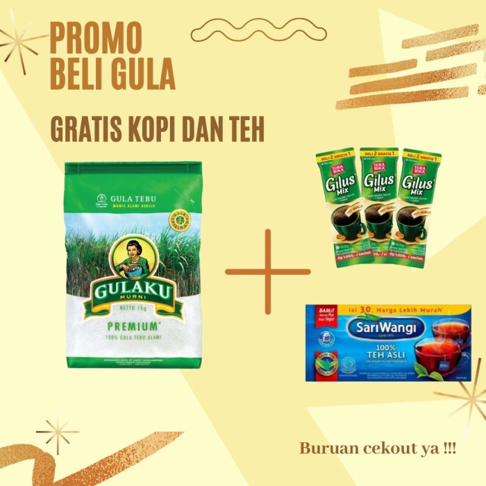 

GULAKU PREMIUM 1KG GRATIS KOPI DAN TEH