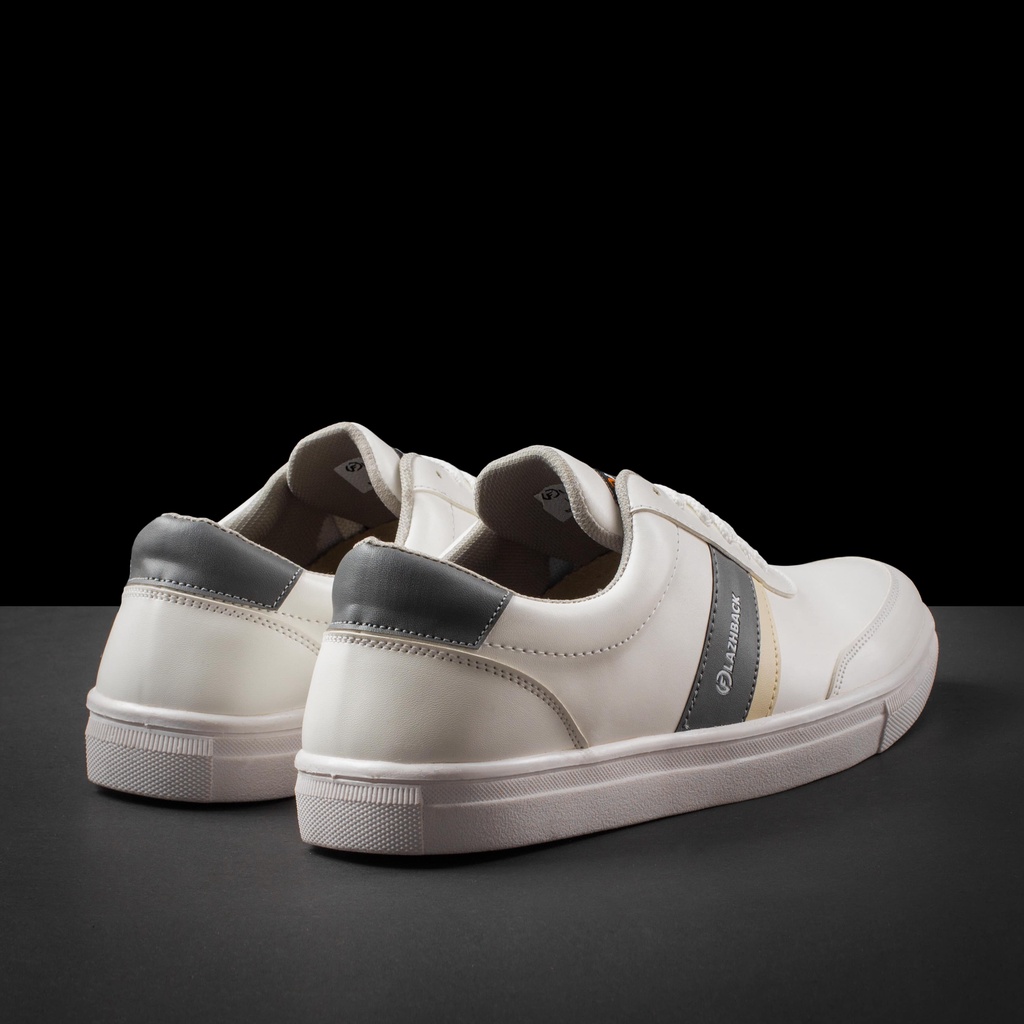 FLAZHBACK WHITE GREY - Sepatu Sneakers Pria Casual Original - Snekers Pria