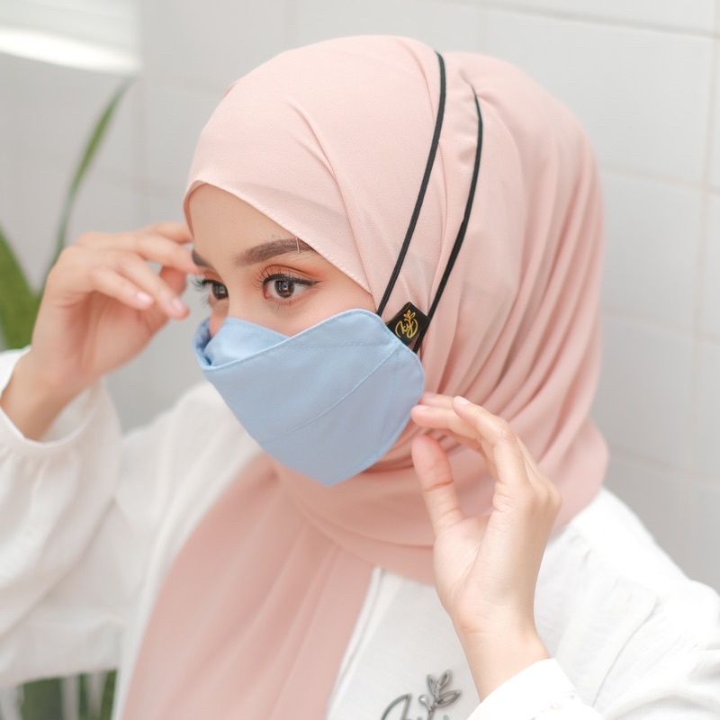 Masker Kain 3ply Premium 2 Tali Hijab