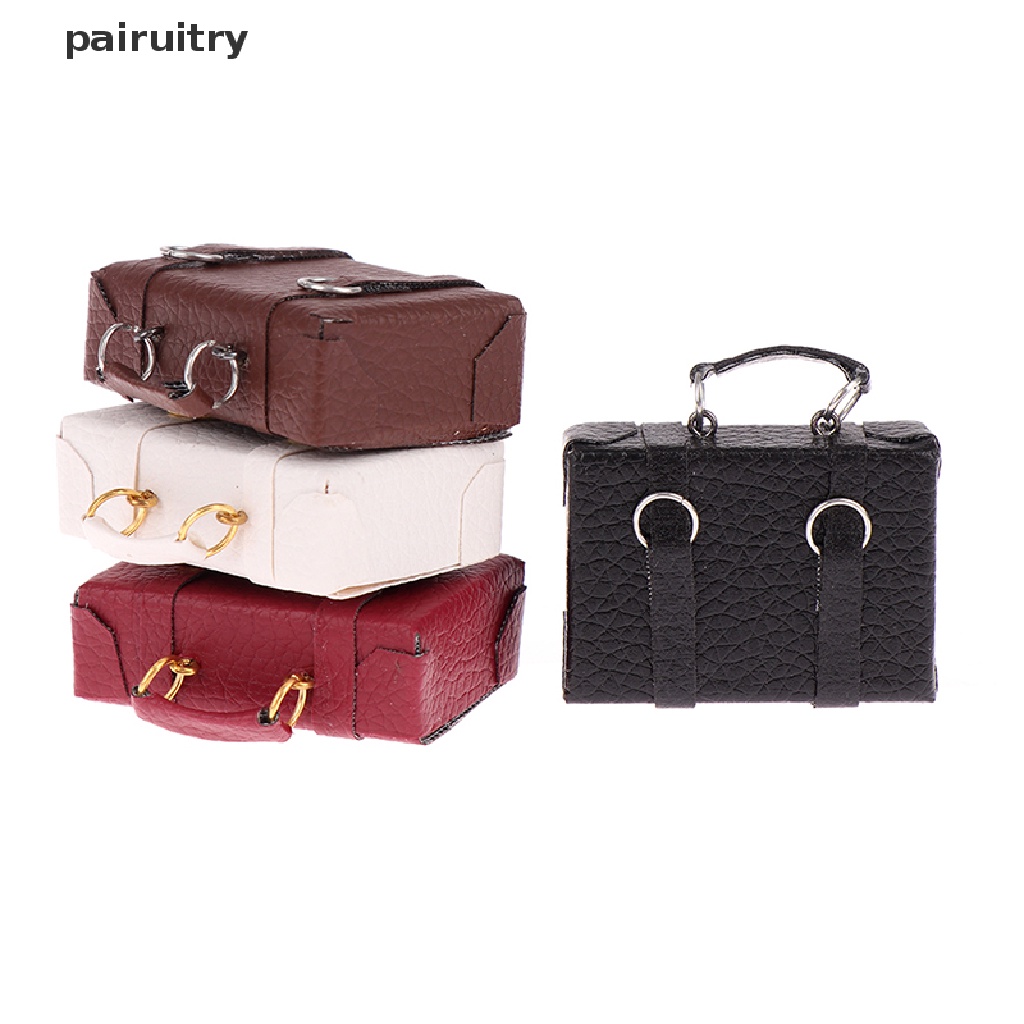 Prt Miniatur Tas Koper Mini Bahan Kulit Untuk Aksesoris Rumah Boneka 1: 12 PRT