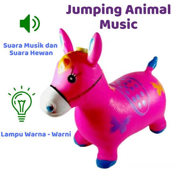 Mainan karet kuda jumping odong tunggang anak Makassar