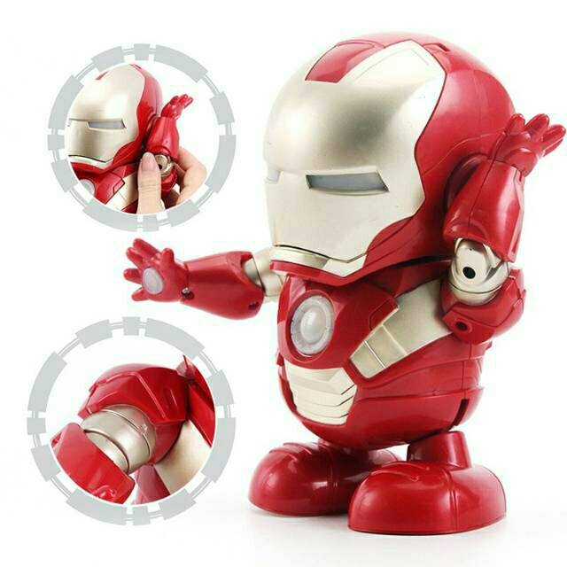 (jakarta) Mainan Anak Robot Ironman Dance Iron Man Spiderman Bumblebee Dance Hero Music