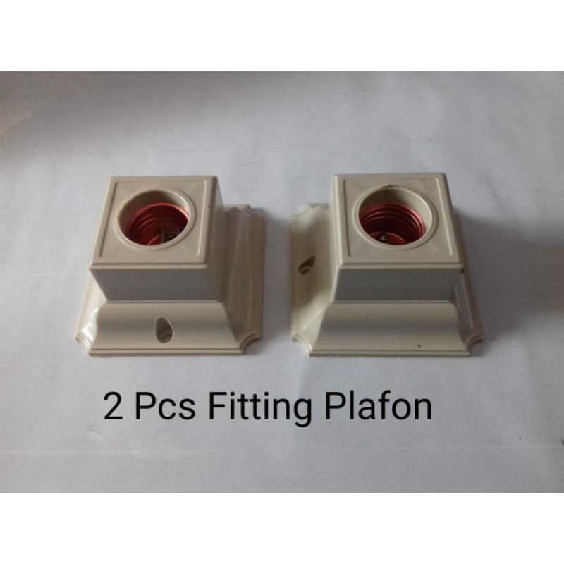 2 Pcs Fitting Fiting Pitting Piting Plafon Plapon Flafon Flapon Langit-Langit Rumah Lampu Bohlam