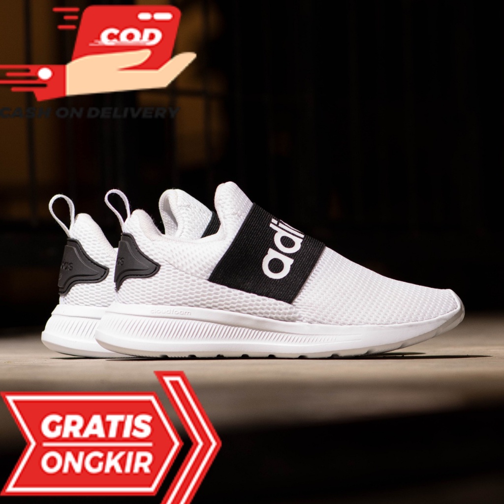 SEPATU PRIA SLIP ON ADIDAS  ADAPT 4.0 WHITE BLACK ORIGINAL