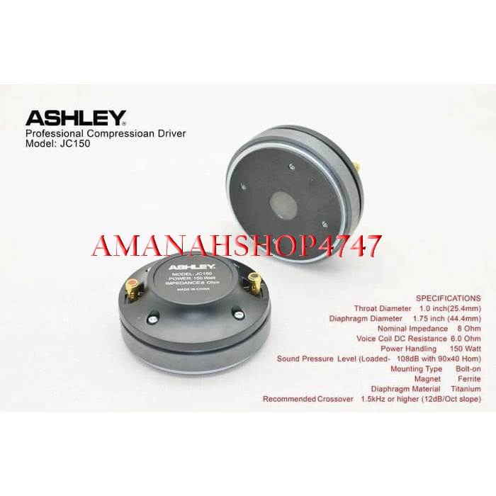 Tweeter Ashley JC150 Original Dirver Ashley Original JC 150