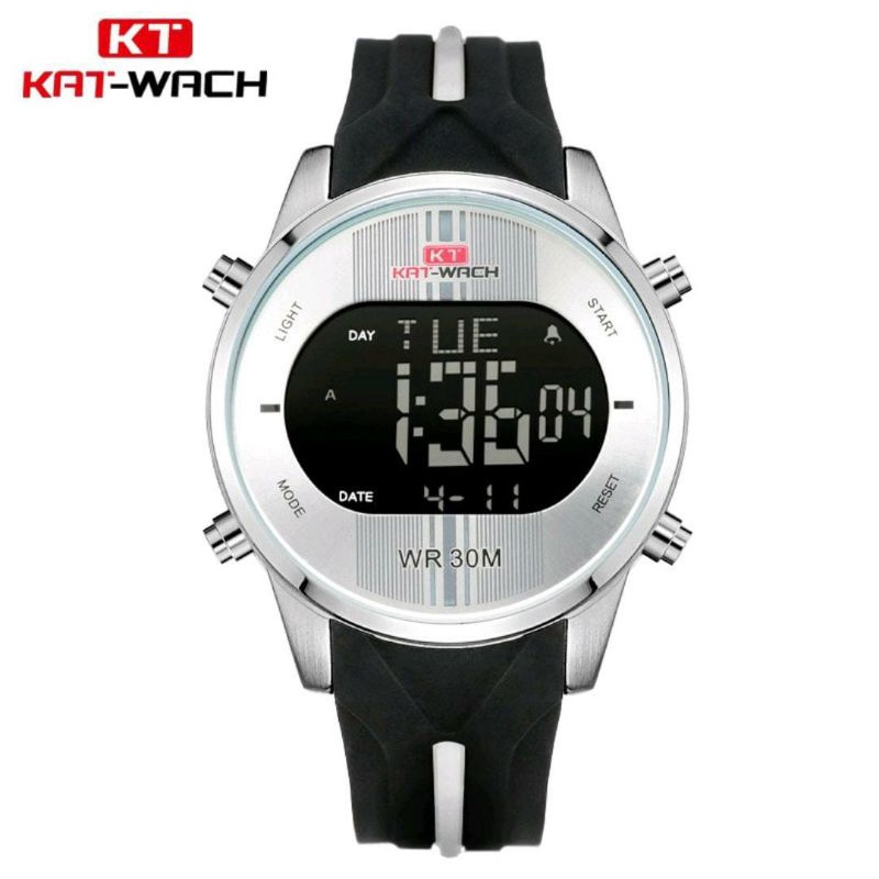 TRENDINGGGGG_0KAT-WACH_KT716 Jam Tangan Pria Digital Tali Kulit_CURRENOS