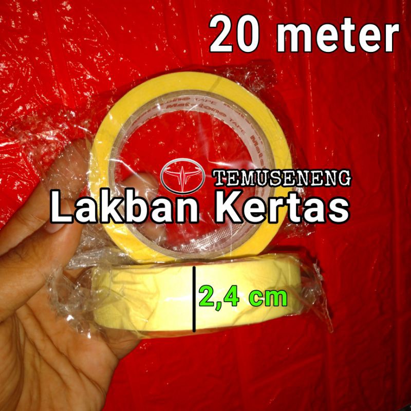 Lakban Kertas 20 Meter Lebar 24Mm Lakban Masking Tape