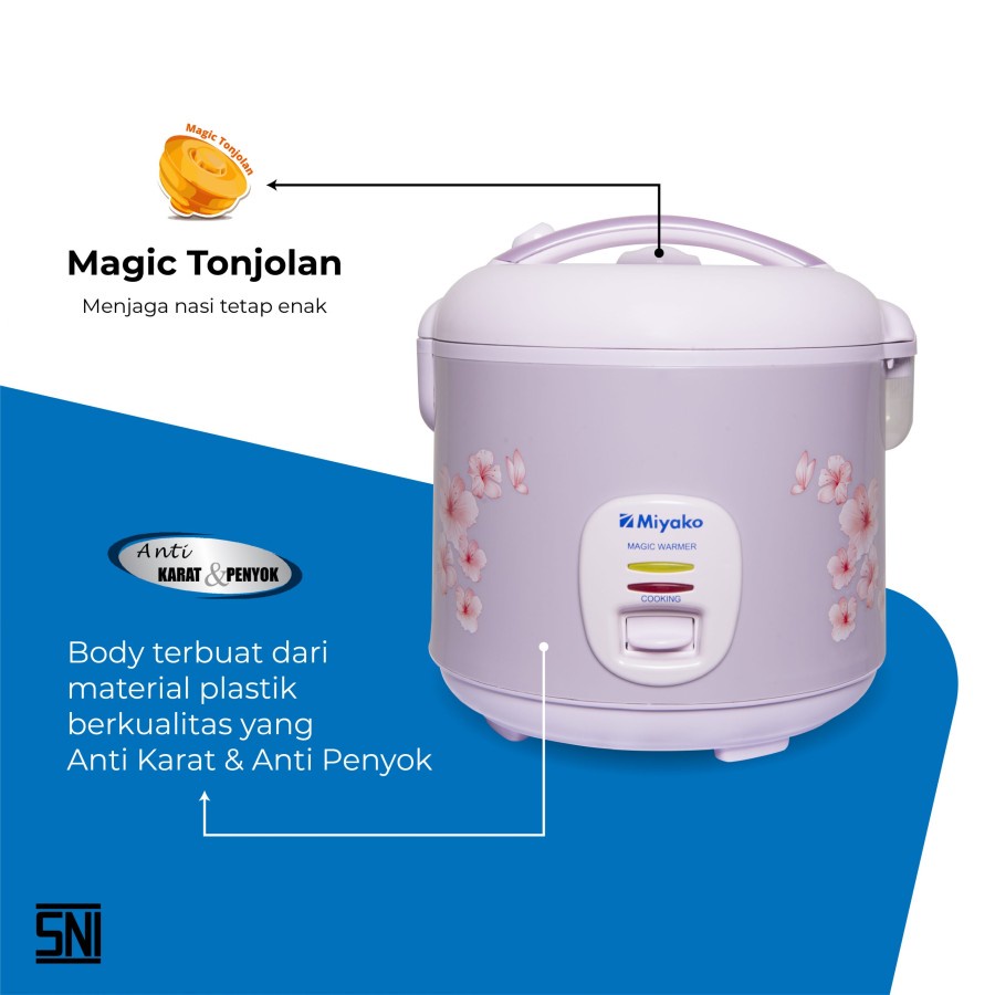 Miyako MCM 509 Rice Cooker Magic Com 3 in 1 [ 1.8 Liter ]