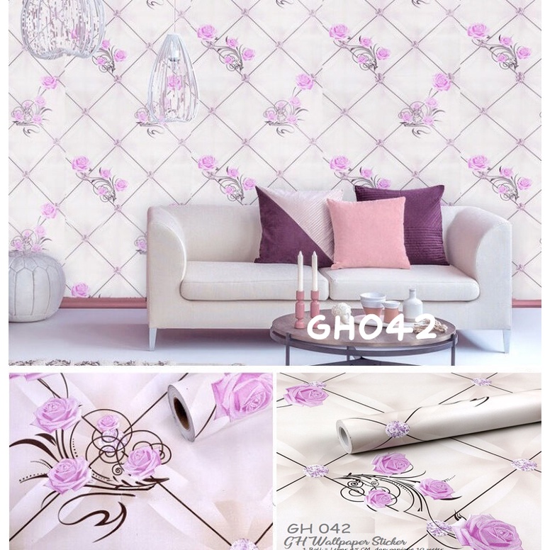 Wallpaper Dinding Motif Belah Ketupat Stiker dinding Motif Bunga Kotak -Wonderfull wallpaper