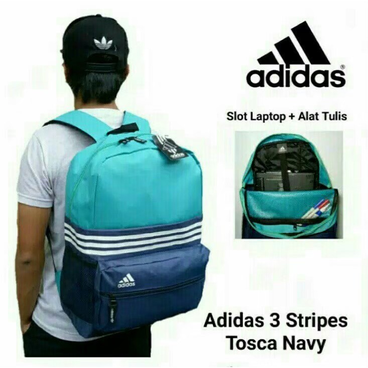 NIQABIS TAS PUNGGUNG PRIA ADIDIS 3STRIPES BACKPACK KERJA TAS RANSEL COWOK MURAH TAS SEKOLAH