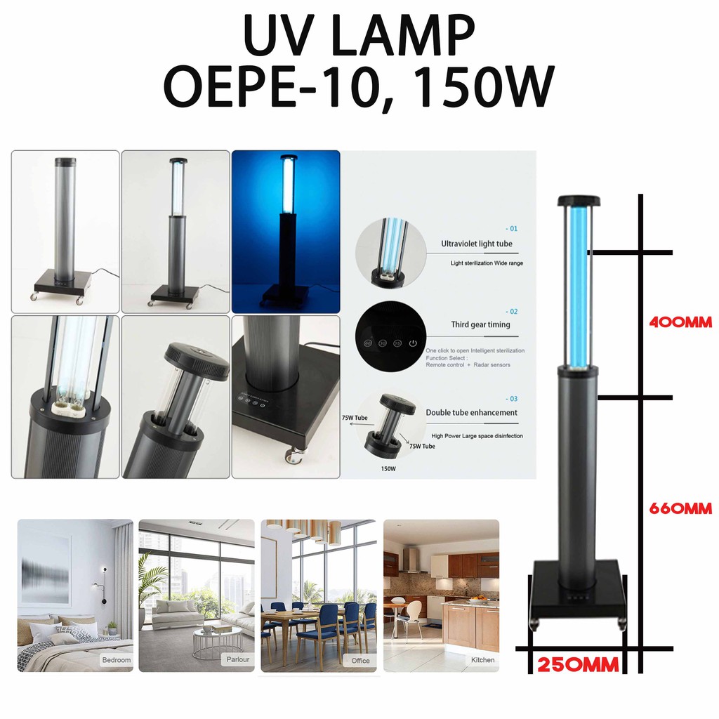 NESCO LAMPU STERILISASI  UV OZONE ANTI VIRUS DAN BAKTERI  UV Lamp OEPE-10, 150W