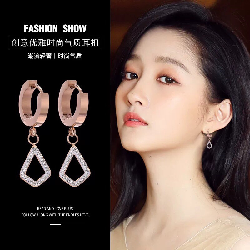 Anting Wanita Elegan Titanium Model kecil - 086#